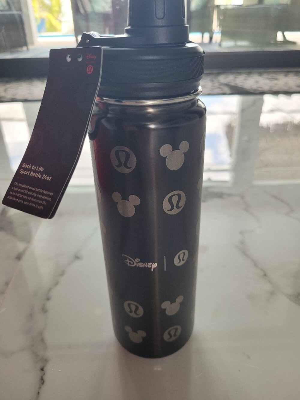 Lululemon Disney water bottle nwt black